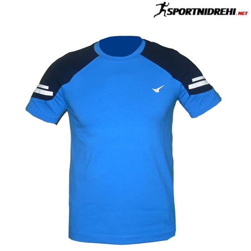 Мъжка спортна тениска REDICS 240043, синя с тъмносиньо, памук и ликра